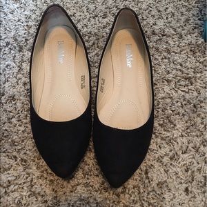 Black suede ballet flats