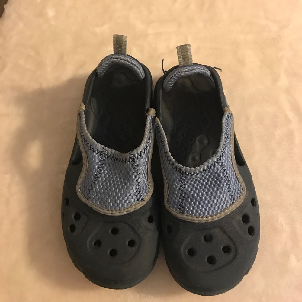 Croc slides toddler