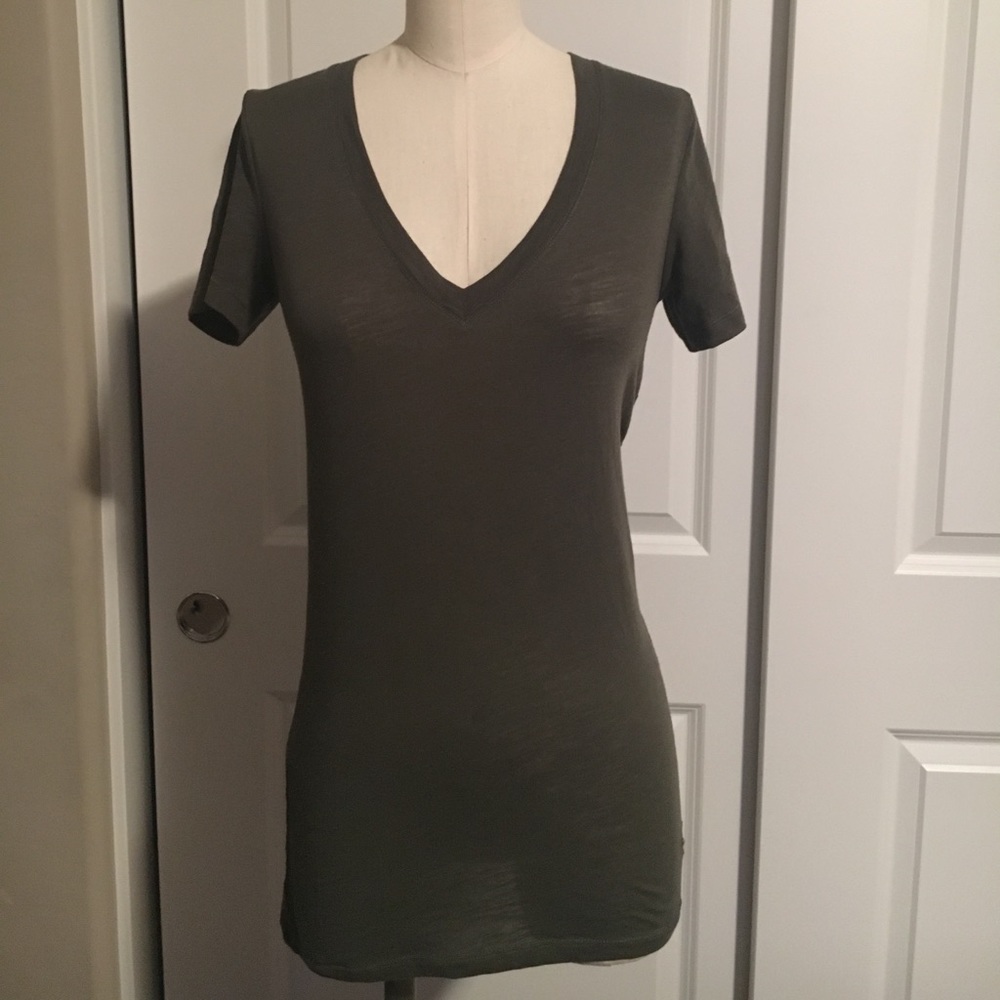 Pink Victoria's Secret -Army Green T-Shirt V-Neck