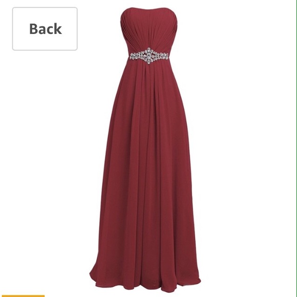 Red Strapless Formal Dress - Picture 1 of 5