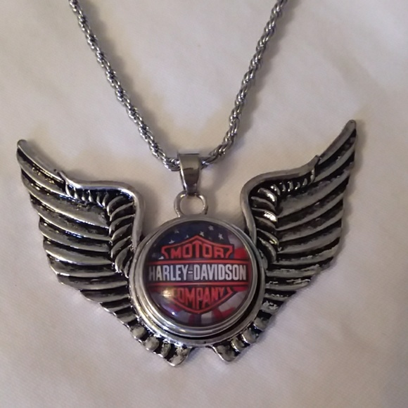 Wings, Harley Davidson, snap button necklace OS from Cheryl's closet on