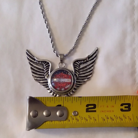 Wings, Harley Davidson, snap button necklace OS from