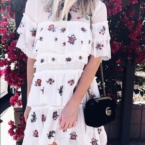 White Zara Embroidered Mini Dress