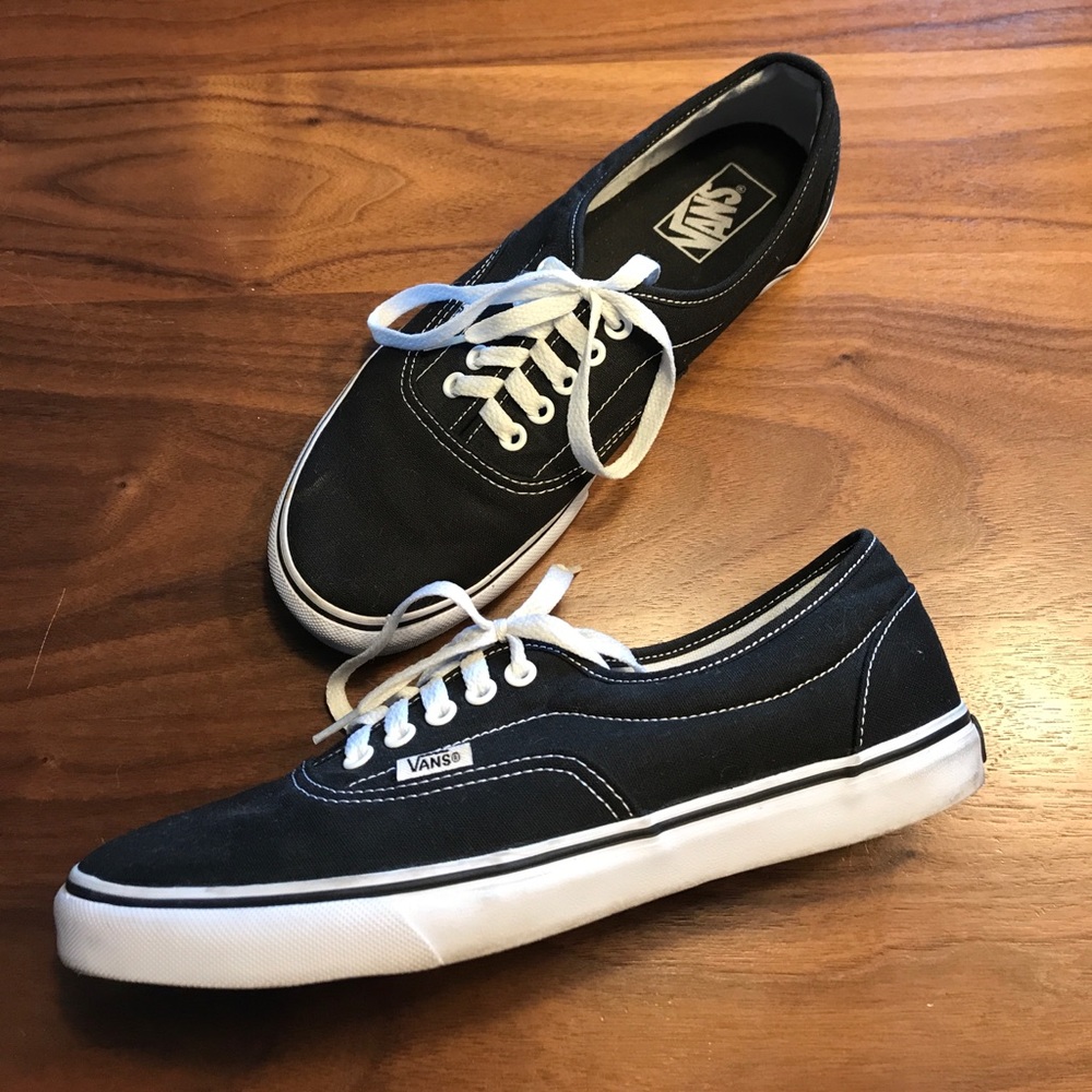 Vans Authentic - black and white - men's size 9