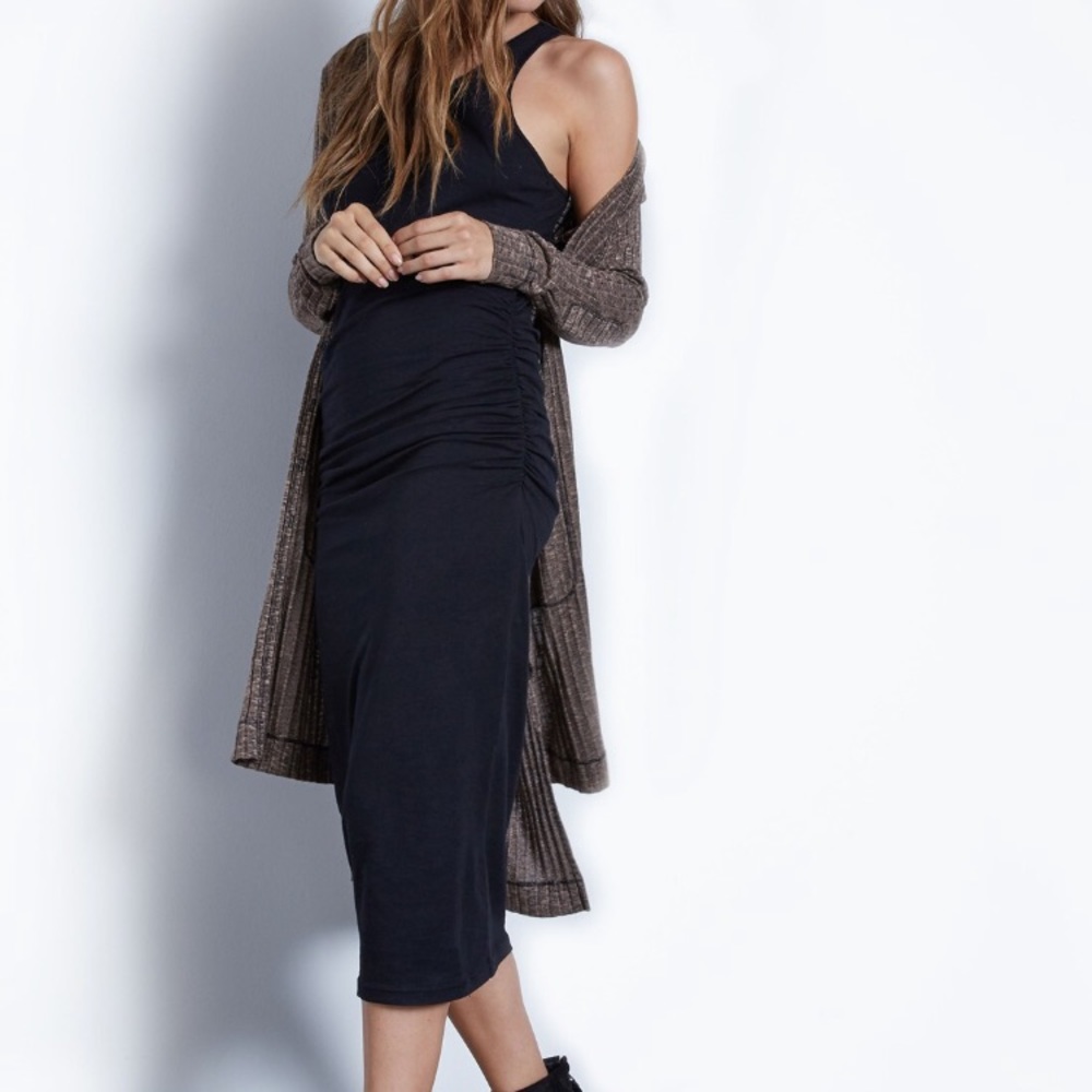 Black Racerback Midi Dress- Black