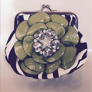 Zebra print coin purse/clutch