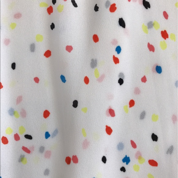 NWT high low white confetti print blouse - L - Picture 6 of 7