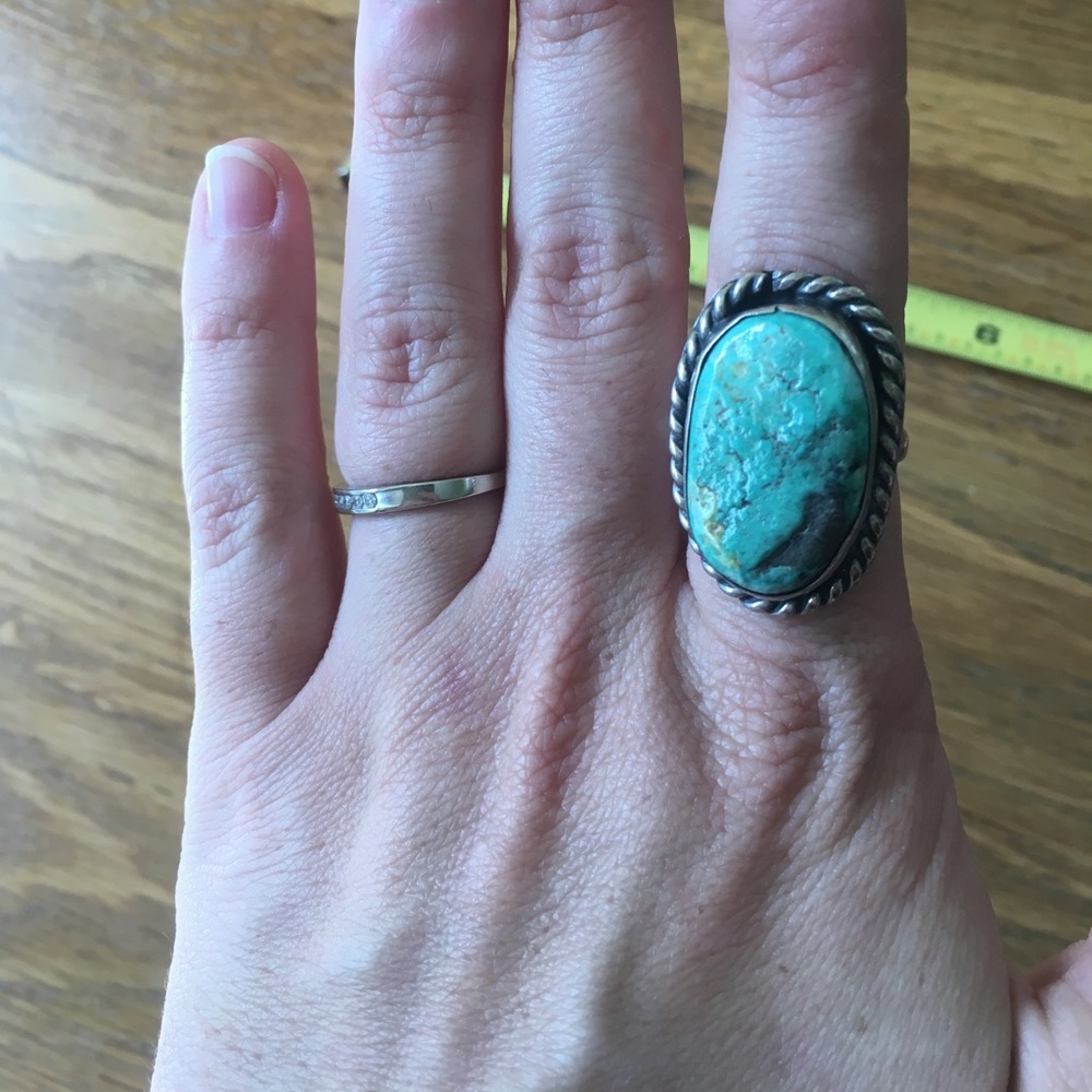 Vintage sterling and turquoise signed ring