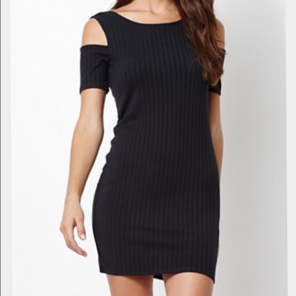 Kendall and Kylie black cold Shoulder dress