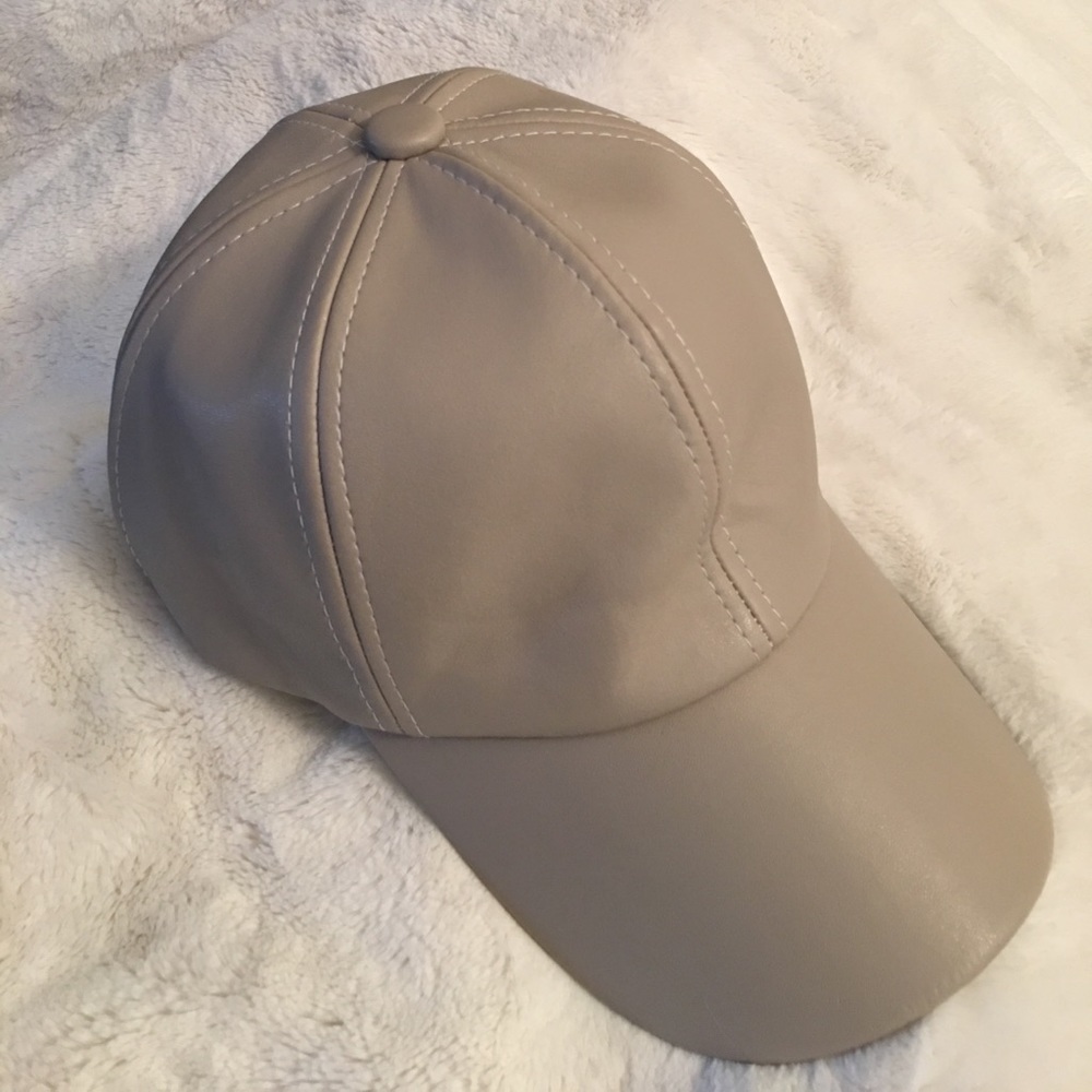 Nude Pleather Baseball Cap