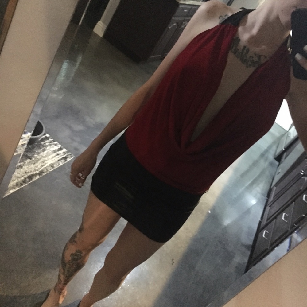 J valentine black sexy cowl club dress