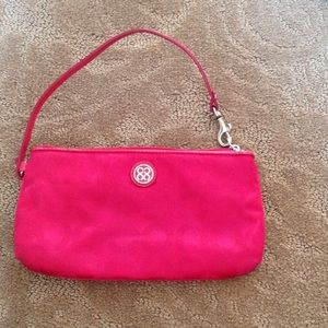Pink coach wristlet