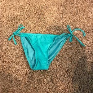 Blue tie bikini bottoms