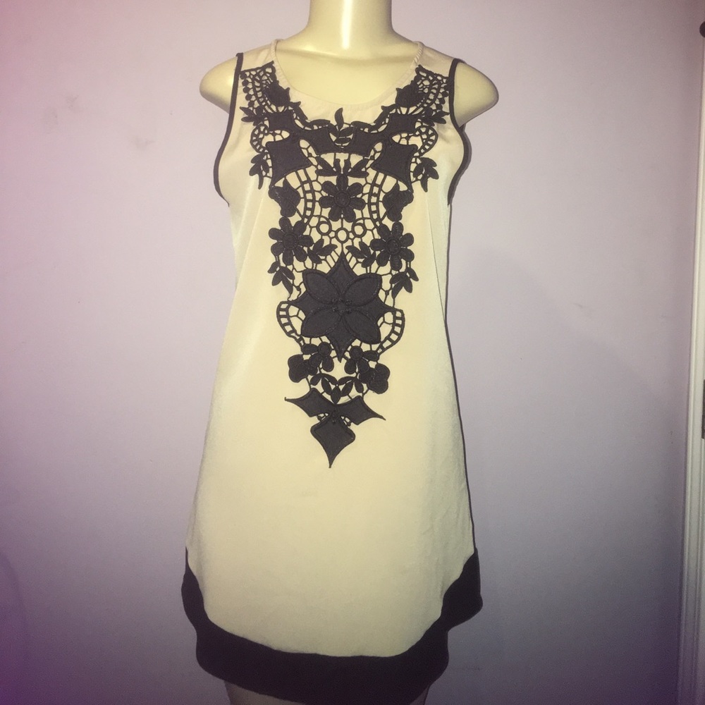 Khaki / Tan and Black Laser Cut Pattern Midi