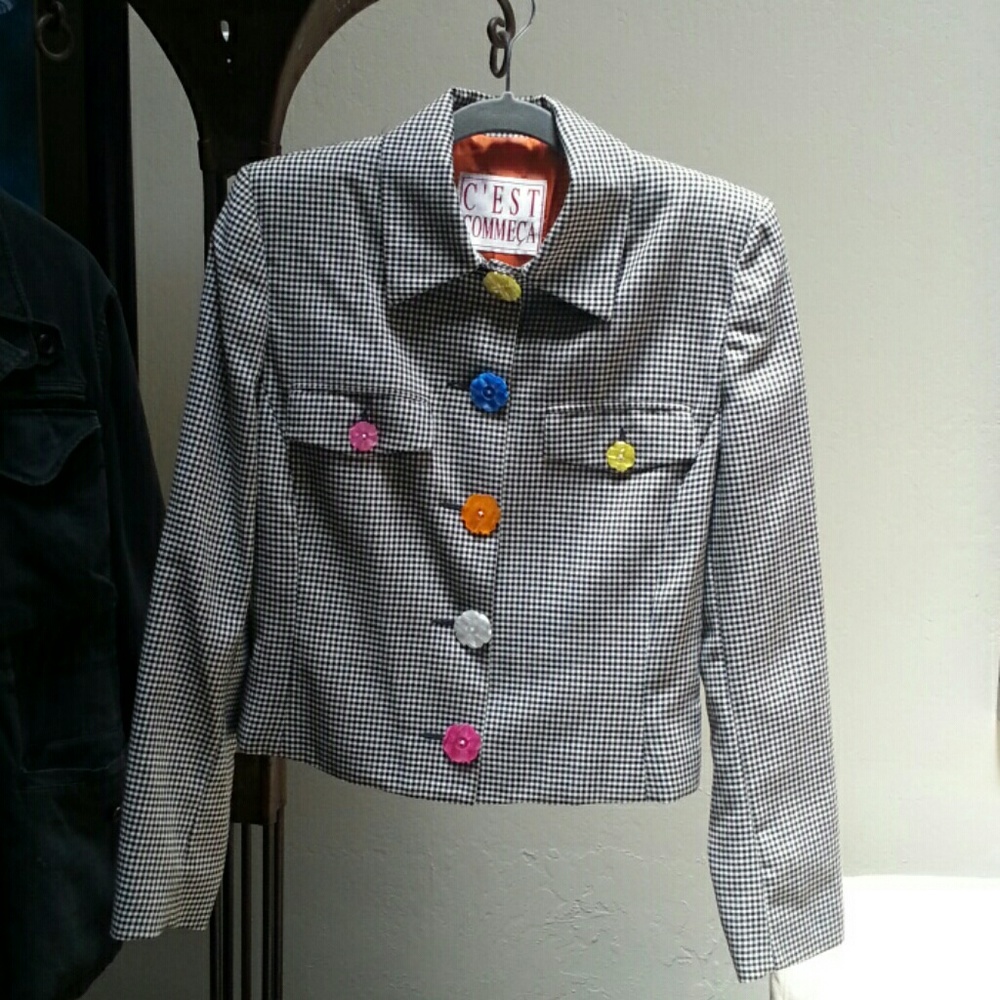 C'est commences women black & white  jacket M size