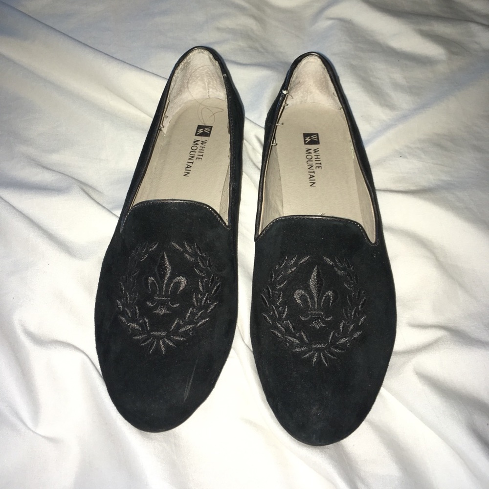 Black Suede White Mountain Loafers