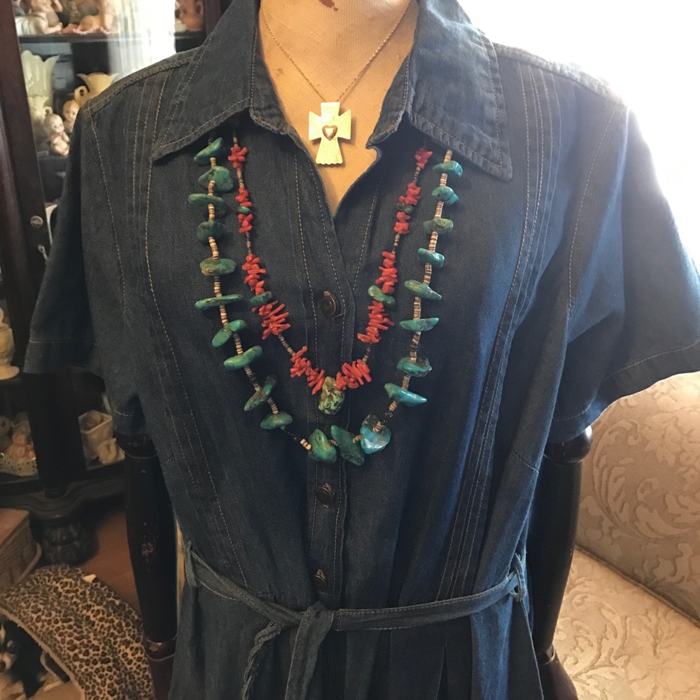 ❤️Sold❤️BoHo Woman Within denim dress 16WP