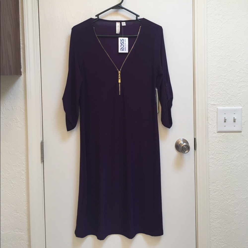 Plum V-Neck Dress