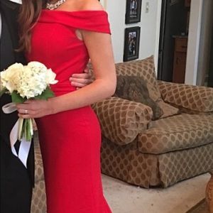 Red formal gown