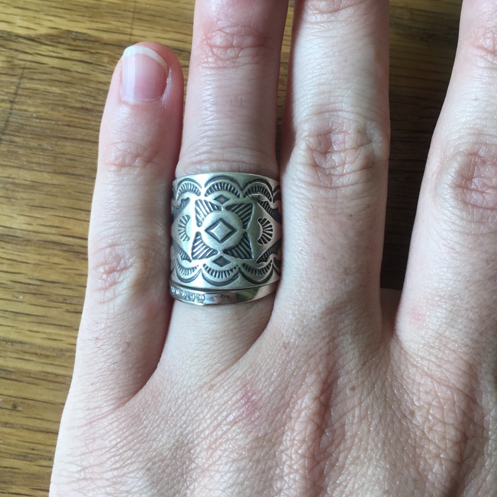 Vintage signed heavy sterling ring