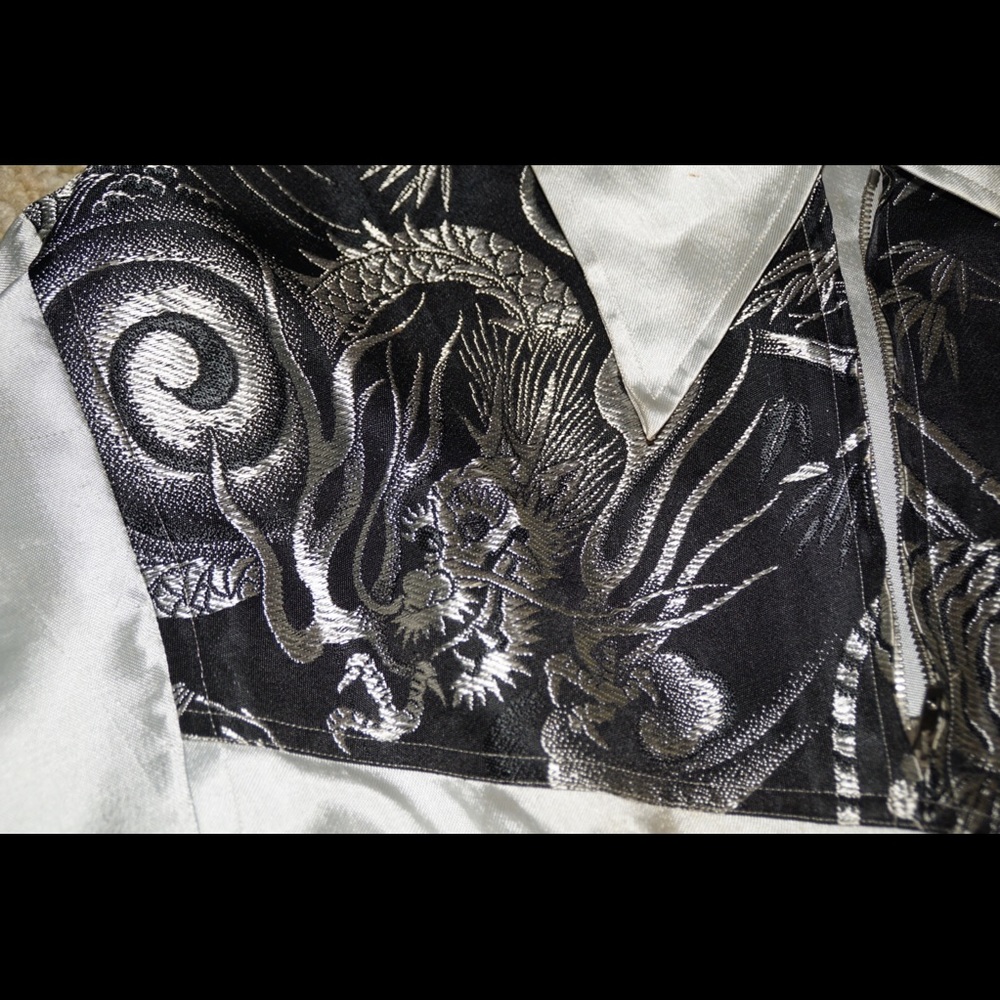 Embroidered Vintage 1952 White Silk Top