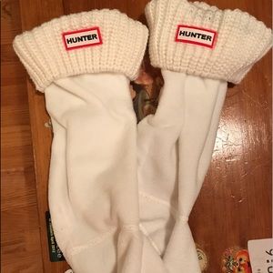 White knit tall hunter boot socks
