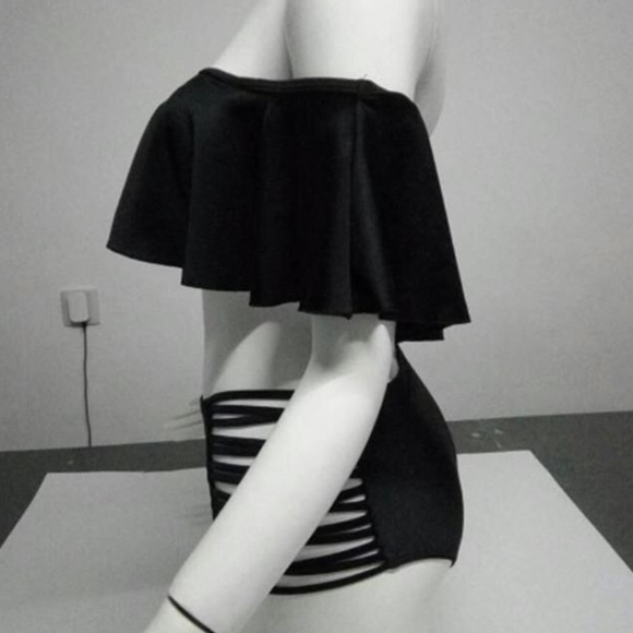 Off shoulder two pieces bikini set black brand new - Picture 4 of 6