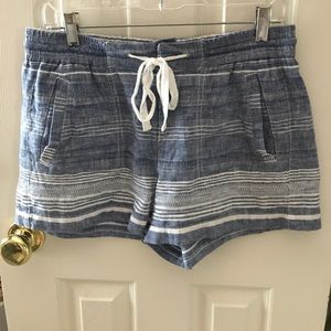 Loft Lou & Grey Blue & White Striped Shorts-Small