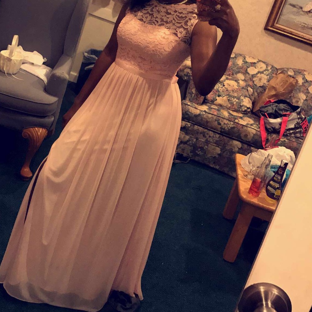 Davids bridal petal pink bridesmaid dress