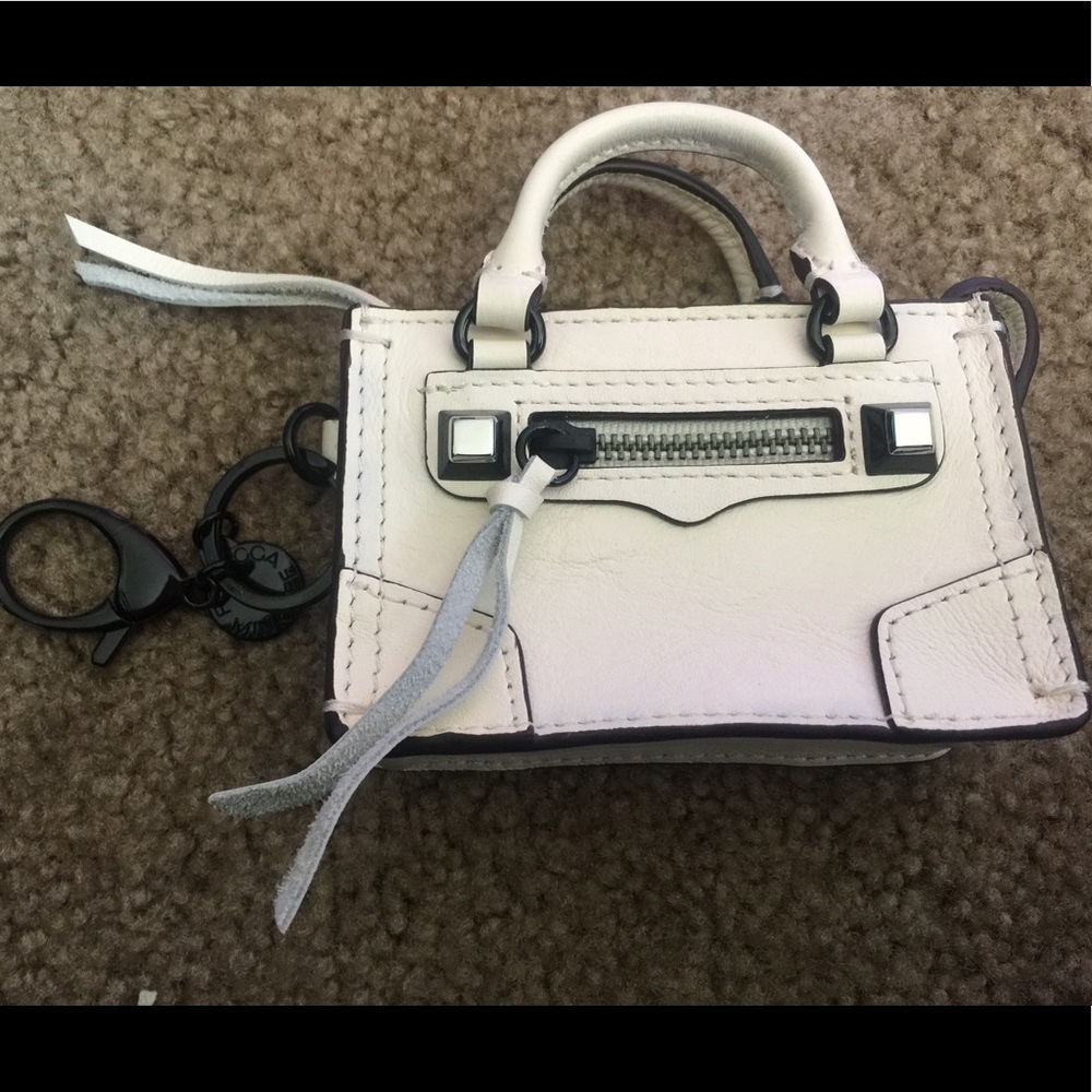 Rebecca Minkoff white handbag keychain