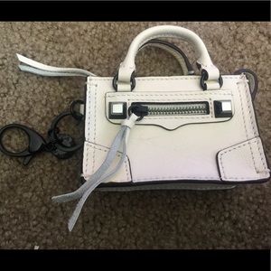Rebecca Minkoff white handbag keychain