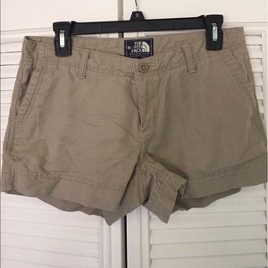 North Face khaki shorts.