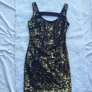 Gold and Black Dress