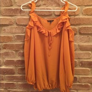 Naked Zebra Mustard Open Shoulder blouse