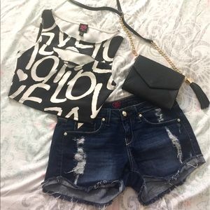 2B Bebe Love Graphic Crop Top