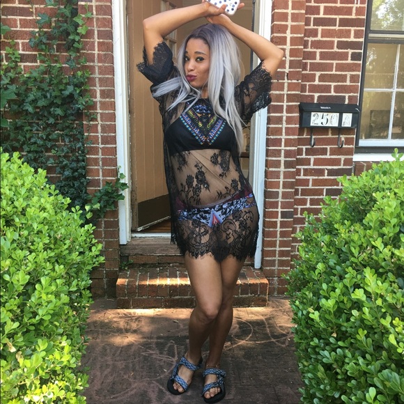 Black beach cover up bikini dress - Picture 2 of 3