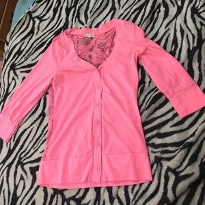Pink lace cardigan