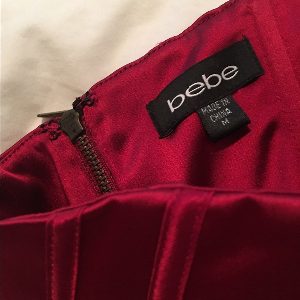 Bebe Red Rouched Dress - Picture 2 of 5