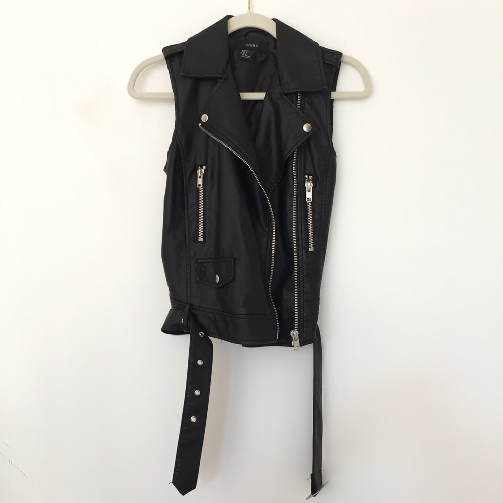 SOLD leather motorcycle vest sleeveless jacket