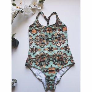 MINKPINK Green Floral Onepiece Swimsuit
