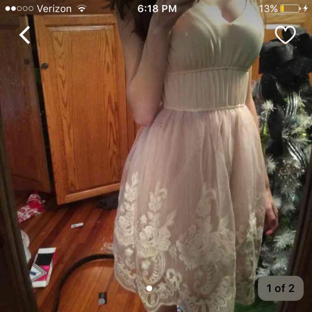 Dusty rose lace dress