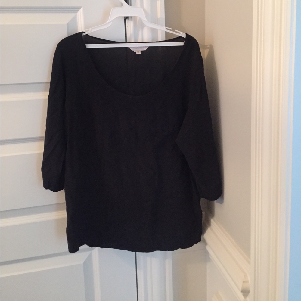 French Connection Black Sheer Top