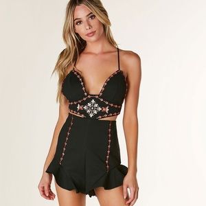 Black cut out romper