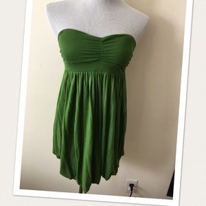 Forever 21 Strapless Stretchy Green Dress