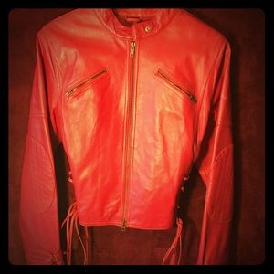 Red Leather jacket by Trapia Sodi