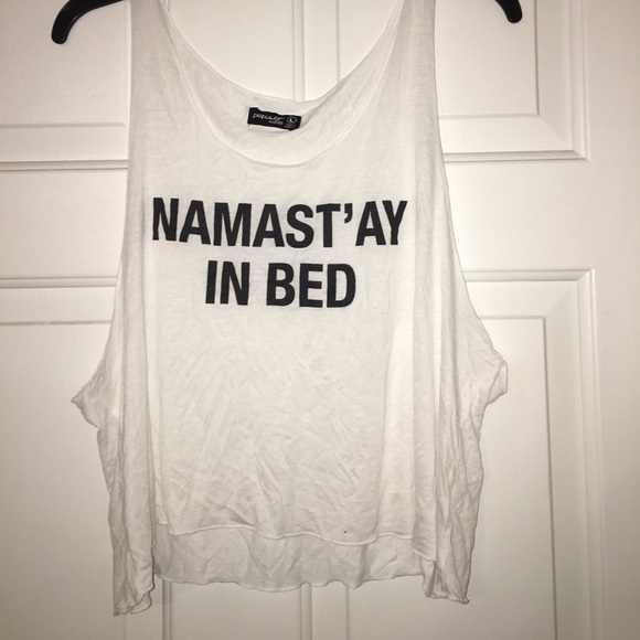 popular basics Tops - Namast'ay in bed white crop top