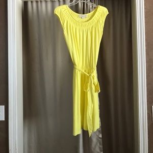 Loft Yellow Cap Sleeve Dress-XSmall