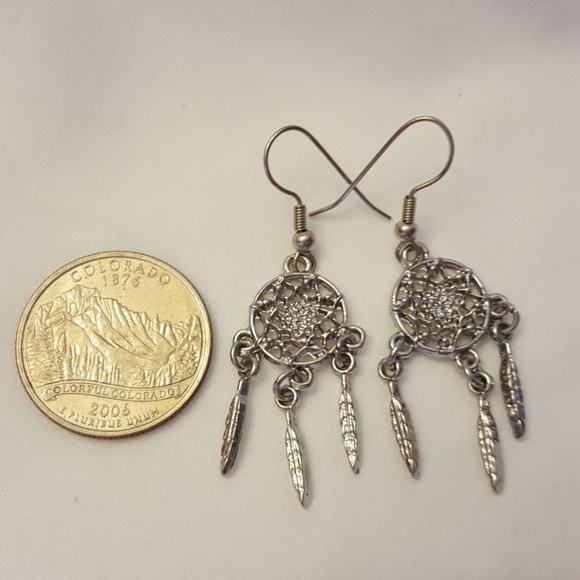 Dreamcatcher drop earrings - Picture 2 of 2