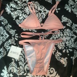 Peach strapped bikini