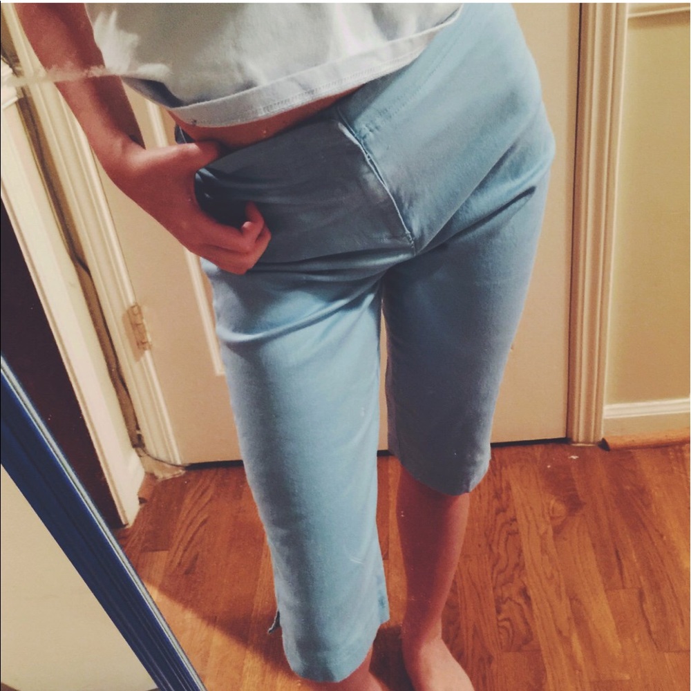 y2k vintage baby blue capris 90s Limited Too